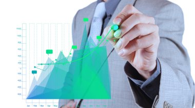 dokunmatik ekranda çizim sanal grafik iş işadamı el