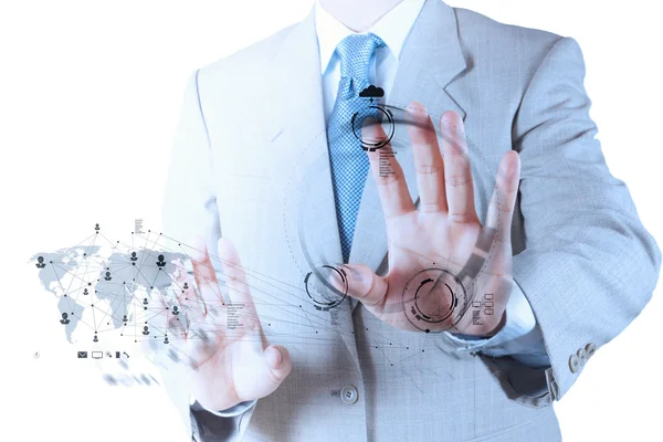 Businessman hand working with a Cloud Computing diagram — Stock Photo, Image