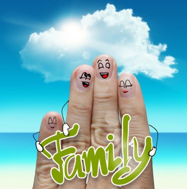 parmak aile Plajı ve aile kelime seyahat