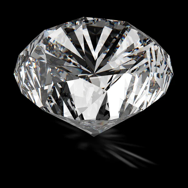 Diamanten geïsoleerd op zwarte oppervlakte — Stockfoto