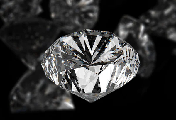 Diamanten op zwarte oppervlakte — Stockfoto