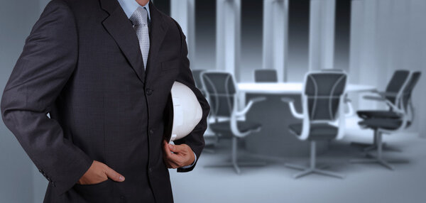 engineer businessman success working with his board room