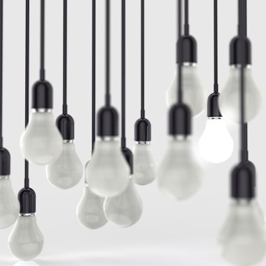 yaratıcı fikir ve liderlik kavramı ışık ampul