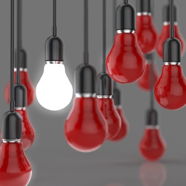 yaratıcı fikir ve liderlik kavramı ışık ampul