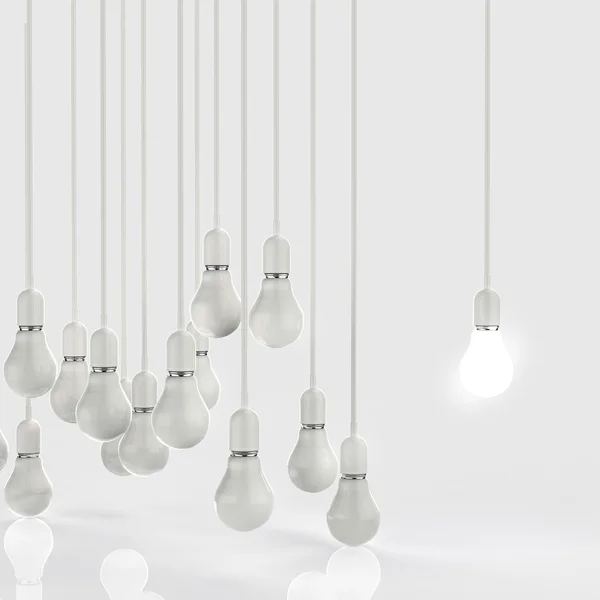 Idea creativa e concetto di leadership lampadina — Foto Stock