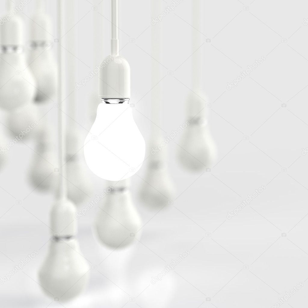 creative idea and leadership concept light bulb