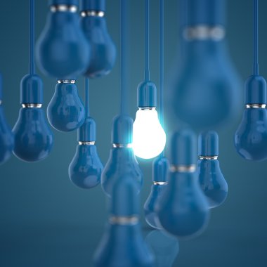yaratıcı fikir ve liderlik kavramı ampul 3 boyutlu tasarım