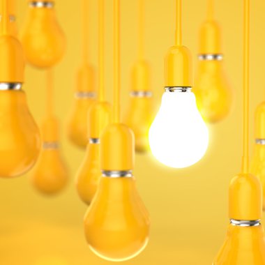 yaratıcı fikir ve liderlik kavramı ampul 3 boyutlu tasarım