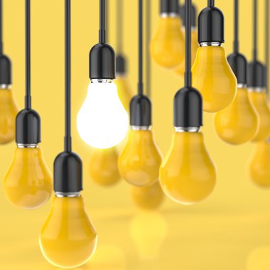 yaratıcı fikir ve liderlik kavramı ışık ampul