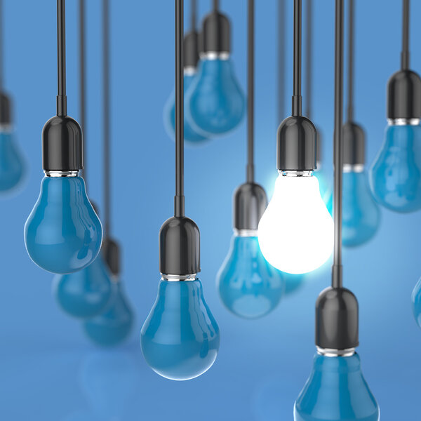 creative idea and leadership concept light bulb