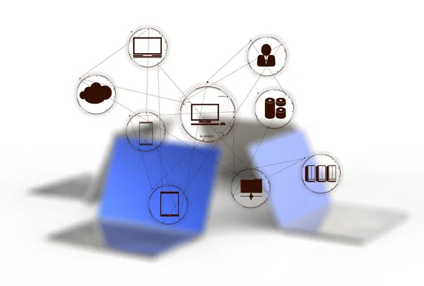 A Cloud Computing diagram on the new computer interface — Stock Photo, Image