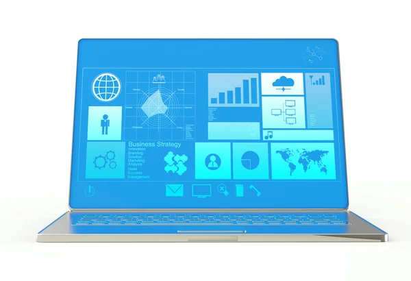 Ordinateur portable portable ultrabook avec nouvelle inteface — Photo