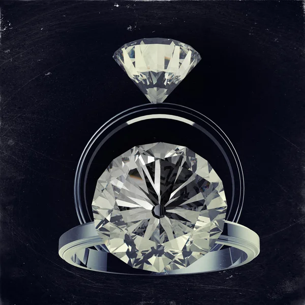 3d representación de anillos de diamantes —  Fotos de Stock