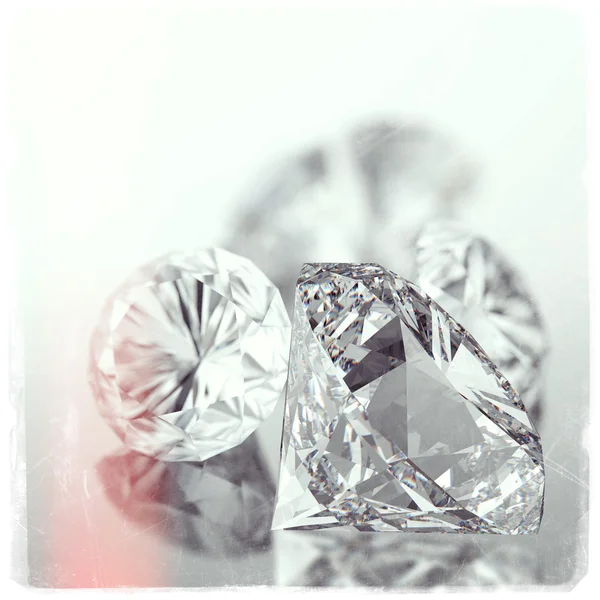 Diamond on black as vintage style — Stock Photo, Image