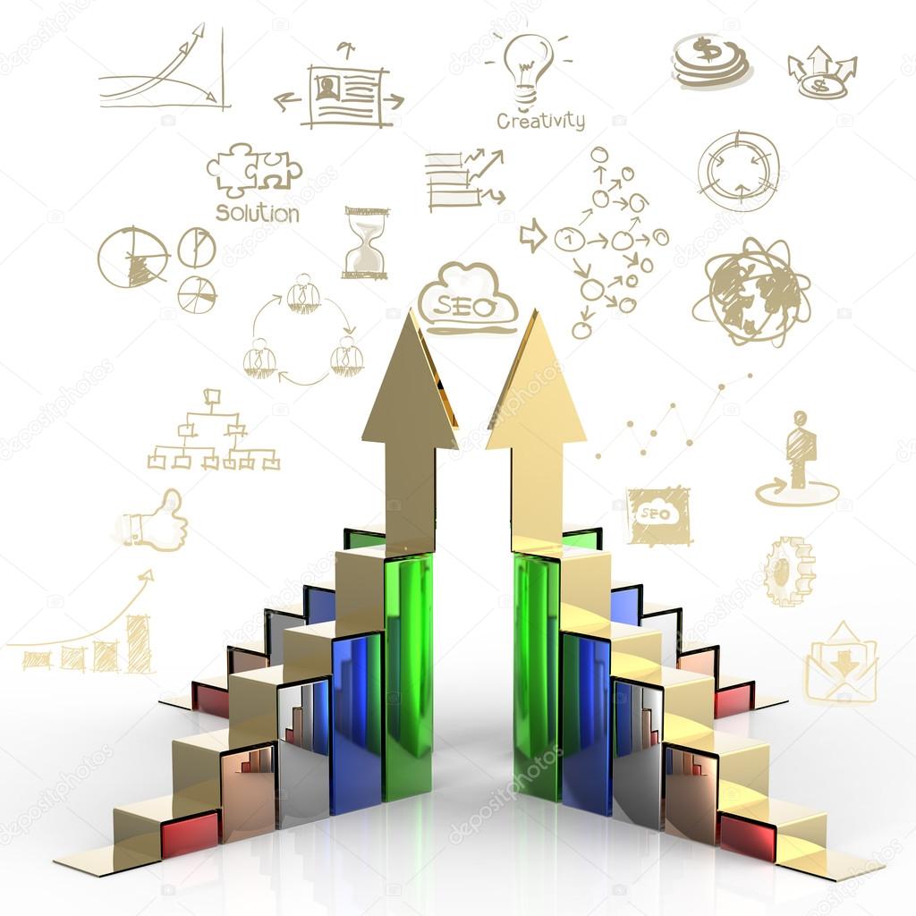 Business graph bar growth