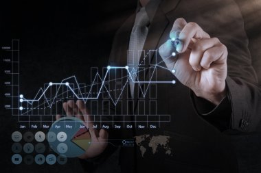Çizim sanal grafik iş işadamı el