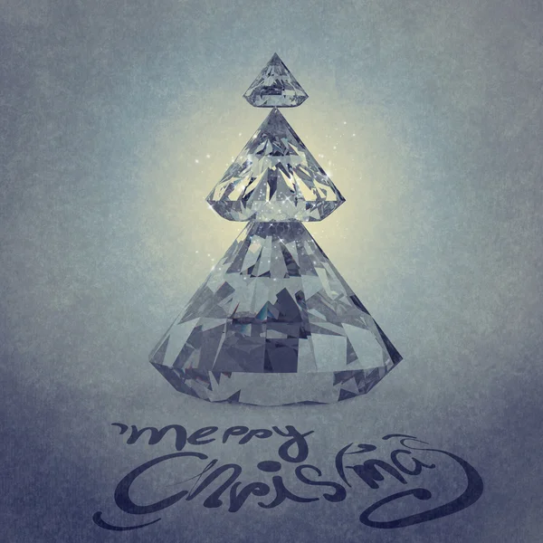 Cartão de Natal com diamantes Árvore de Natal — Fotografia de Stock