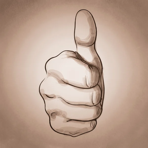 Hand giving a thumbs up — Stock Photo, Image