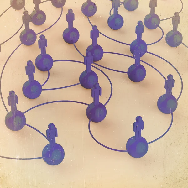 3d blue human social network — Stock Photo, Image