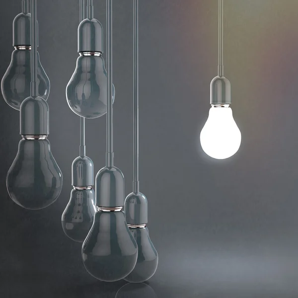 Creative idea and leadership concept light bulb — Stock Photo, Image