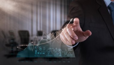 yeni modern bilgisayar ve iş s çalışma iş adamı el