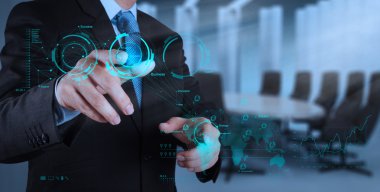 modern teknoloji çalışan iş adamı