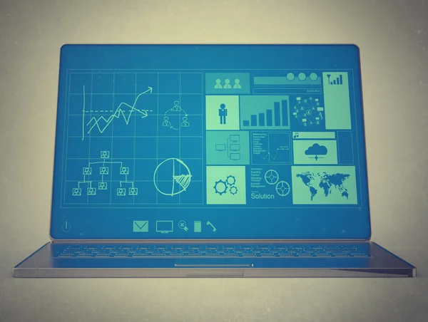 Přenosný notebook ultrabook s nové rozhraní — Stock fotografie