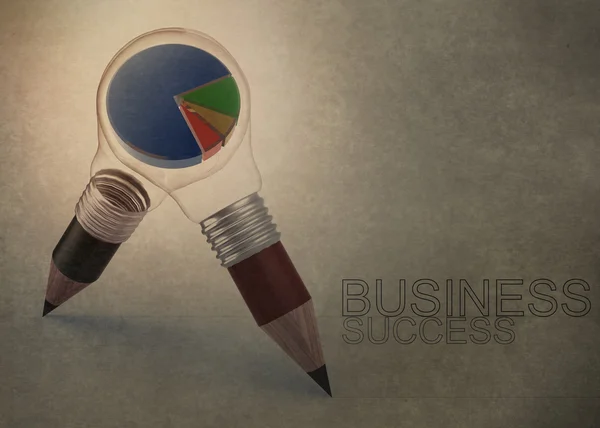 3D-s ceruza izzó rajz üzleti siker — Stock Fotó