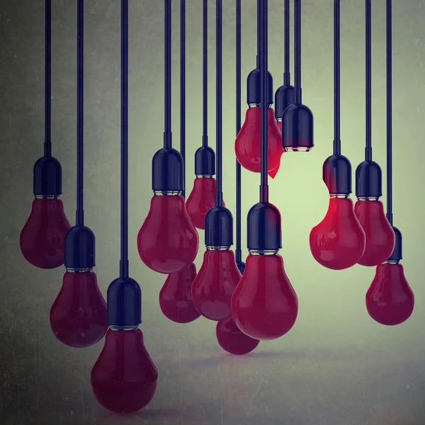 Kreativní nápad a vedení koncepce žárovka — Stock fotografie