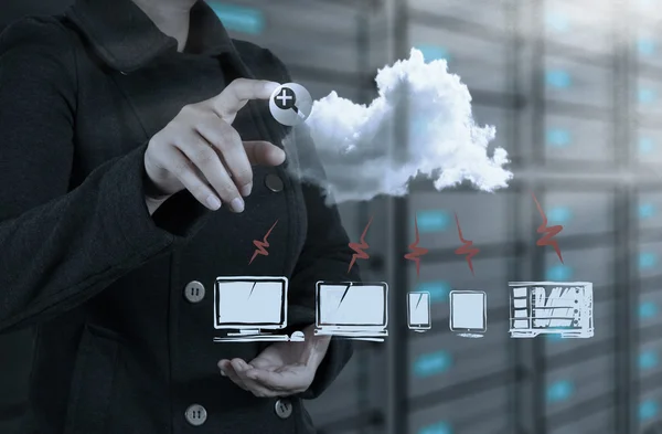 Un concetto di rete cloud — Foto Stock