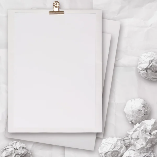 Stack of blank paper book on texture background — Stock Photo, Image