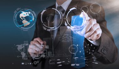 işadamı el pasta grafiği çizimi