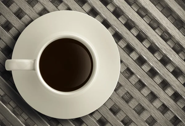 3d cup of coffee on stainless steel — Stock Photo, Image