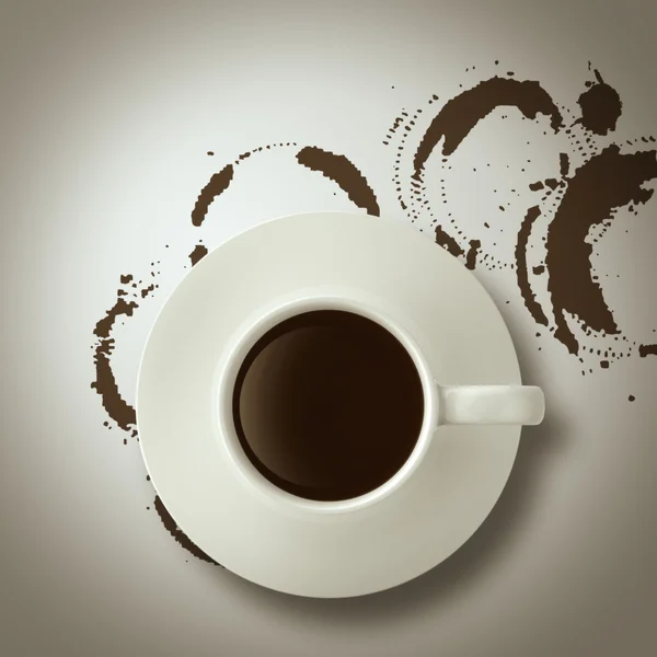 Кофе разлива из чашки 3d, как винтажный стиль — стоковое фото
