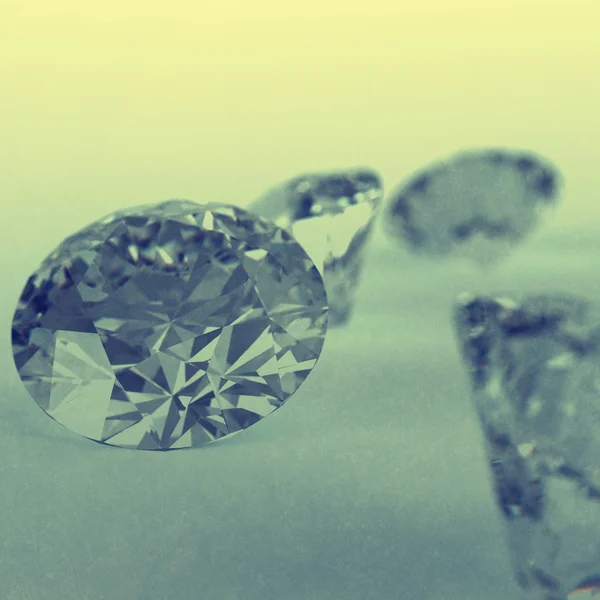 Diamantes 3d modelo de fondo como concepto de estilo vintage — Foto de Stock