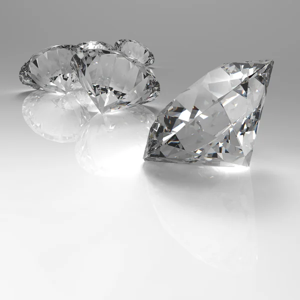 Diamantes 3d en composición — Foto de Stock