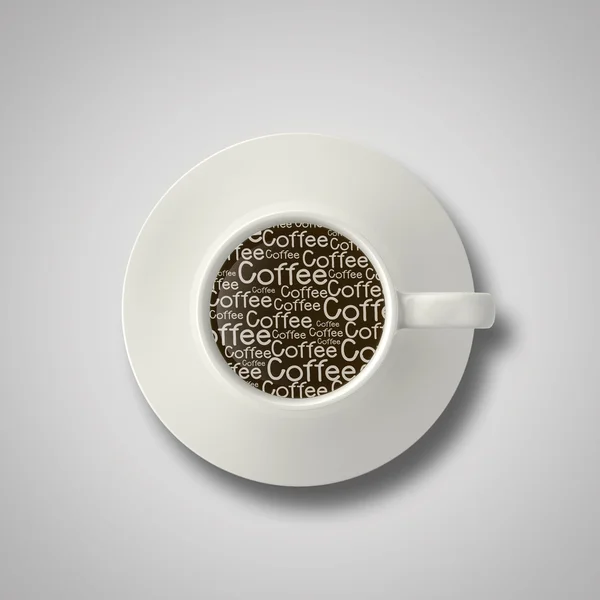 3D kávéscsésze és a szöveg az oldalon — Stock Fotó
