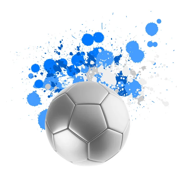 3d rendering of a soccer ball with flags splashing colors — Stock Photo, Image