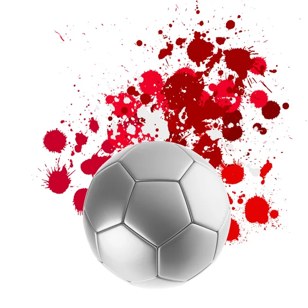 3d rendering of a soccer ball with flags splashing colors — Stock Photo, Image