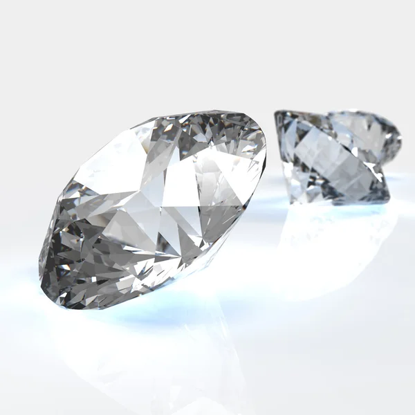 Diamanter på vit bakgrund — Stockfoto