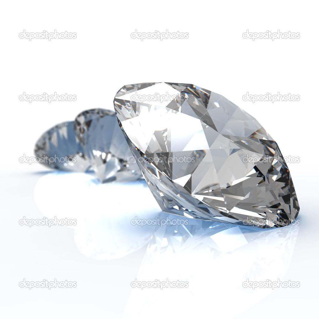 Diamonds on white background