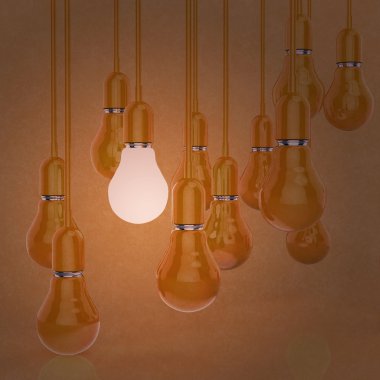 yaratıcı fikir ve liderlik kavramı ışık ampul