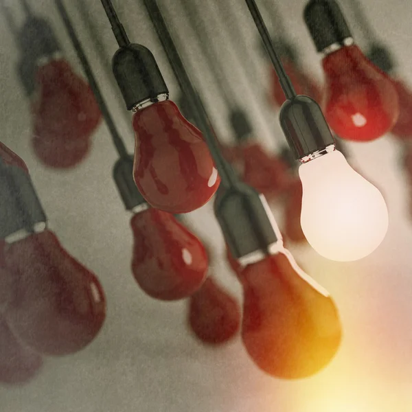 Creative idea and leadership concept light bulb — Stock Photo, Image