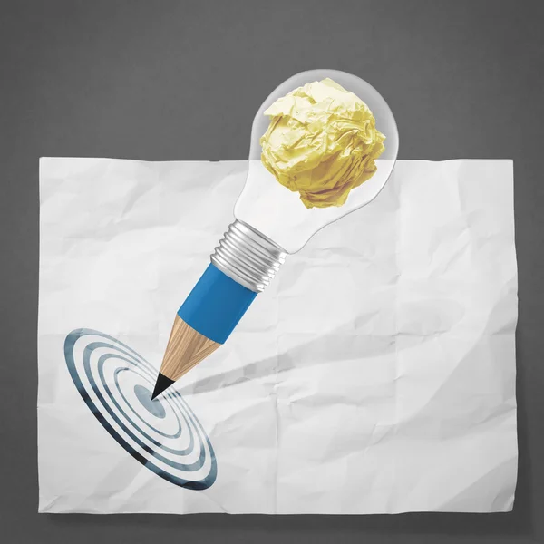 Negócio de design criativo como lâmpada de lápis 3d como desi negócio — Fotografia de Stock