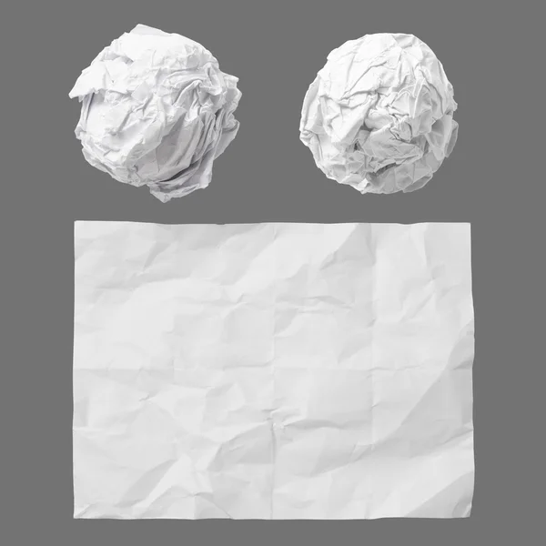 Conjunto de branco crumpled papel fundo textura — Fotografia de Stock