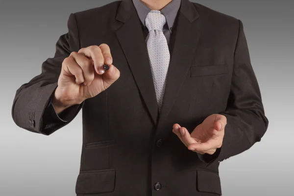 Businessman hand writing in the whiteboard — Stock Photo, Image