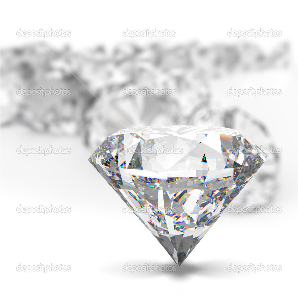 Diamonds isolated on white