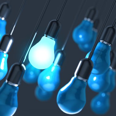 yaratıcı fikir ve liderlik kavramı ışık ampul