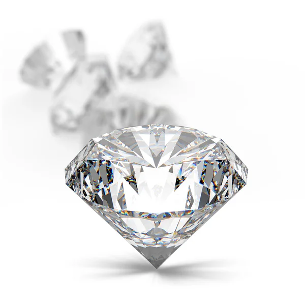 Diamanti isolati su bianco — Foto Stock