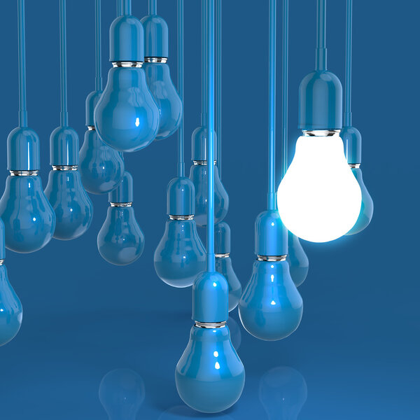 creative idea and leadership concept light bulb